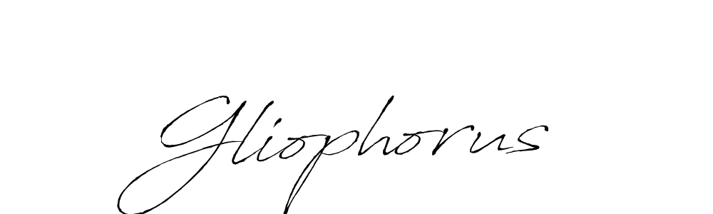 Create a beautiful signature design for name Gliophorus. With this signature (Antro_Vectra) fonts, you can make a handwritten signature for free. Gliophorus signature style 6 images and pictures png