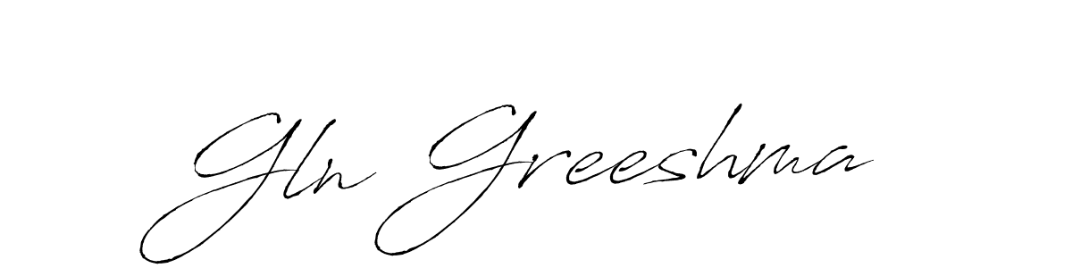 The best way (Antro_Vectra) to make a short signature is to pick only two or three words in your name. The name Gln Greeshma include a total of six letters. For converting this name. Gln Greeshma signature style 6 images and pictures png