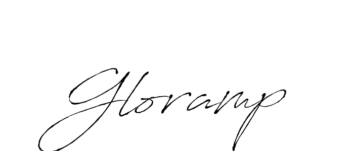 Use a signature maker to create a handwritten signature online. With this signature software, you can design (Antro_Vectra) your own signature for name Gloramp. Gloramp signature style 6 images and pictures png