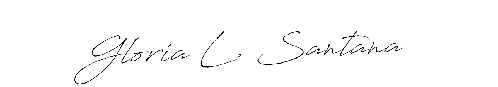 How to make Gloria L. Santana signature? Antro_Vectra is a professional autograph style. Create handwritten signature for Gloria L. Santana name. Gloria L. Santana signature style 6 images and pictures png