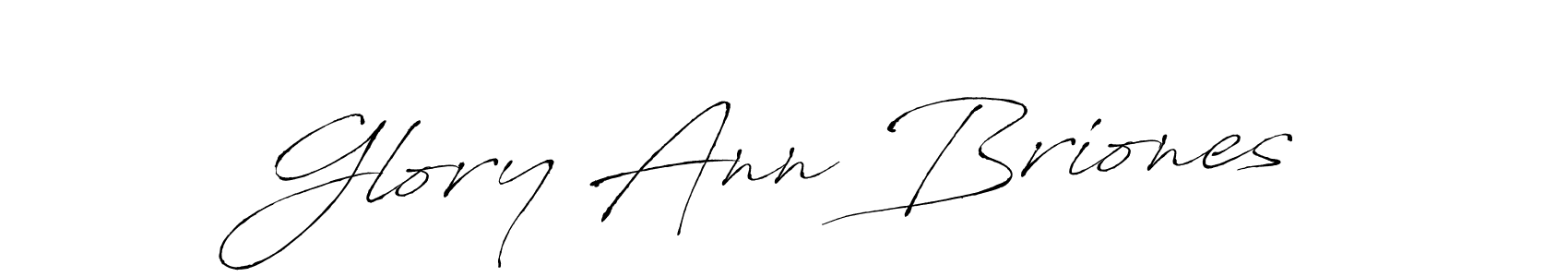 How to make Glory Ann Briones name signature. Use Antro_Vectra style for creating short signs online. This is the latest handwritten sign. Glory Ann Briones signature style 6 images and pictures png
