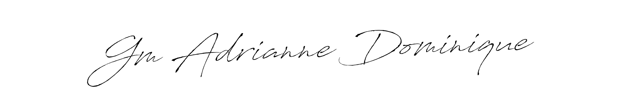 Gm Adrianne Dominique stylish signature style. Best Handwritten Sign (Antro_Vectra) for my name. Handwritten Signature Collection Ideas for my name Gm Adrianne Dominique. Gm Adrianne Dominique signature style 6 images and pictures png