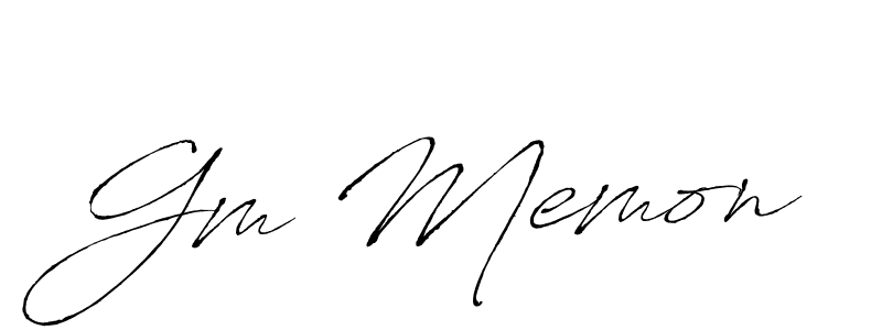 Use a signature maker to create a handwritten signature online. With this signature software, you can design (Antro_Vectra) your own signature for name Gm Memon. Gm Memon signature style 6 images and pictures png