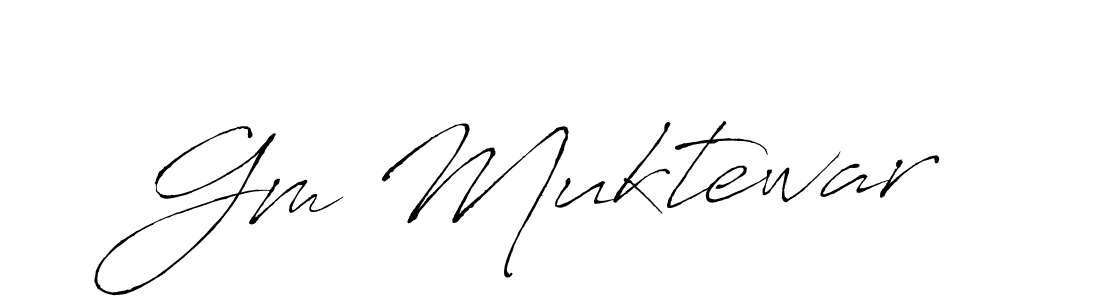 Gm Muktewar stylish signature style. Best Handwritten Sign (Antro_Vectra) for my name. Handwritten Signature Collection Ideas for my name Gm Muktewar. Gm Muktewar signature style 6 images and pictures png