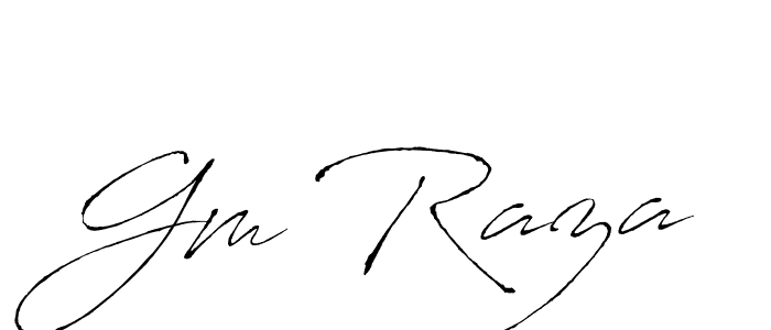 How to make Gm Raza signature? Antro_Vectra is a professional autograph style. Create handwritten signature for Gm Raza name. Gm Raza signature style 6 images and pictures png