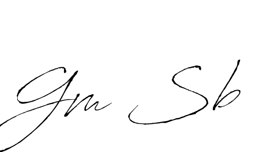 How to make Gm Sb signature? Antro_Vectra is a professional autograph style. Create handwritten signature for Gm Sb name. Gm Sb signature style 6 images and pictures png
