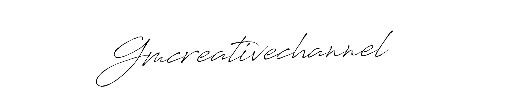 How to make Gmcreativechannel signature? Antro_Vectra is a professional autograph style. Create handwritten signature for Gmcreativechannel name. Gmcreativechannel signature style 6 images and pictures png