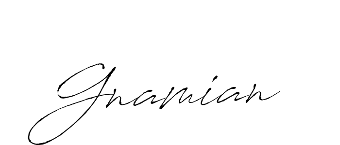 Antro_Vectra is a professional signature style that is perfect for those who want to add a touch of class to their signature. It is also a great choice for those who want to make their signature more unique. Get Gnamian name to fancy signature for free. Gnamian signature style 6 images and pictures png