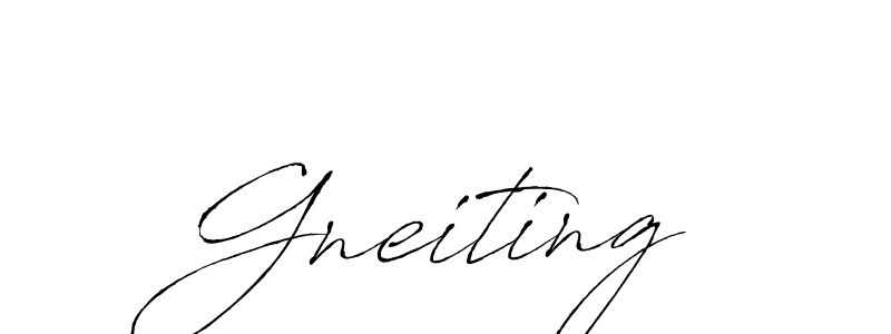 Antro_Vectra is a professional signature style that is perfect for those who want to add a touch of class to their signature. It is also a great choice for those who want to make their signature more unique. Get Gneiting name to fancy signature for free. Gneiting signature style 6 images and pictures png