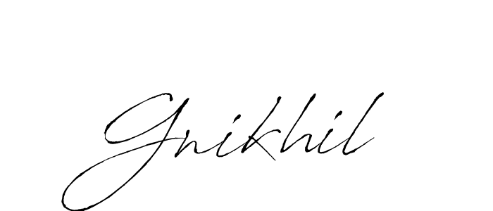 How to make Gnikhil name signature. Use Antro_Vectra style for creating short signs online. This is the latest handwritten sign. Gnikhil signature style 6 images and pictures png