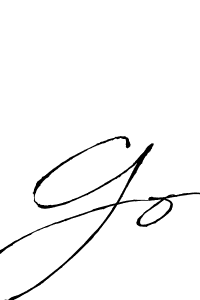 Make a beautiful signature design for name Go. With this signature (Antro_Vectra) style, you can create a handwritten signature for free. Go signature style 6 images and pictures png