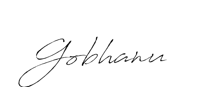 You should practise on your own different ways (Antro_Vectra) to write your name (Gobhanu) in signature. don't let someone else do it for you. Gobhanu signature style 6 images and pictures png