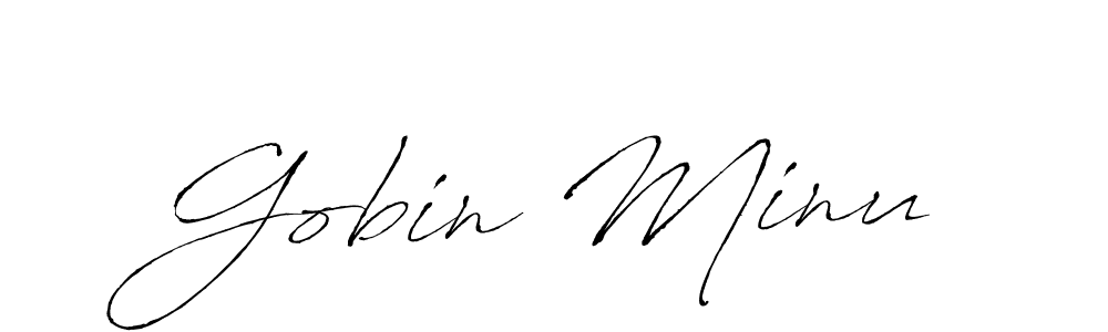 Design your own signature with our free online signature maker. With this signature software, you can create a handwritten (Antro_Vectra) signature for name Gobin Minu. Gobin Minu signature style 6 images and pictures png