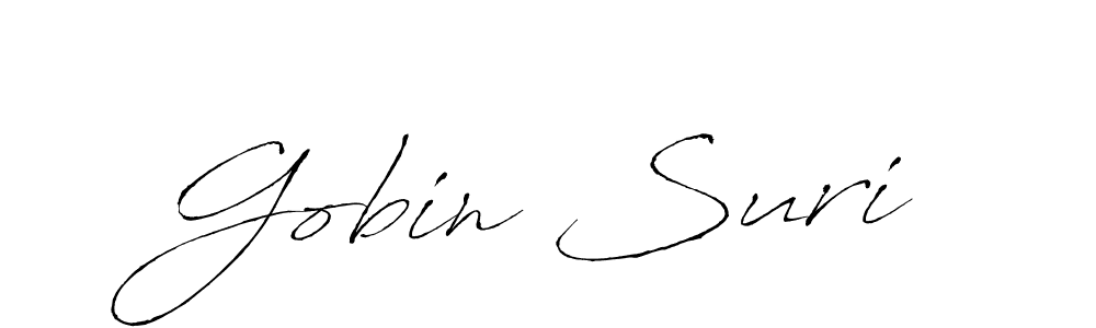 Antro_Vectra is a professional signature style that is perfect for those who want to add a touch of class to their signature. It is also a great choice for those who want to make their signature more unique. Get Gobin Suri name to fancy signature for free. Gobin Suri signature style 6 images and pictures png