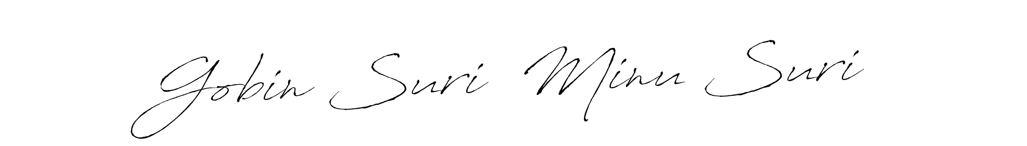Gobin Suri  Minu Suri stylish signature style. Best Handwritten Sign (Antro_Vectra) for my name. Handwritten Signature Collection Ideas for my name Gobin Suri  Minu Suri. Gobin Suri  Minu Suri signature style 6 images and pictures png