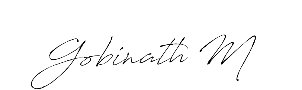 How to make Gobinath M signature? Antro_Vectra is a professional autograph style. Create handwritten signature for Gobinath M name. Gobinath M signature style 6 images and pictures png