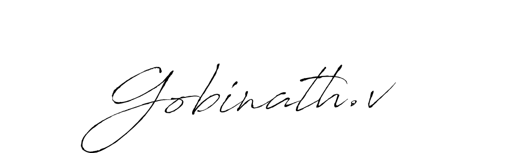 Use a signature maker to create a handwritten signature online. With this signature software, you can design (Antro_Vectra) your own signature for name Gobinath.v. Gobinath.v signature style 6 images and pictures png