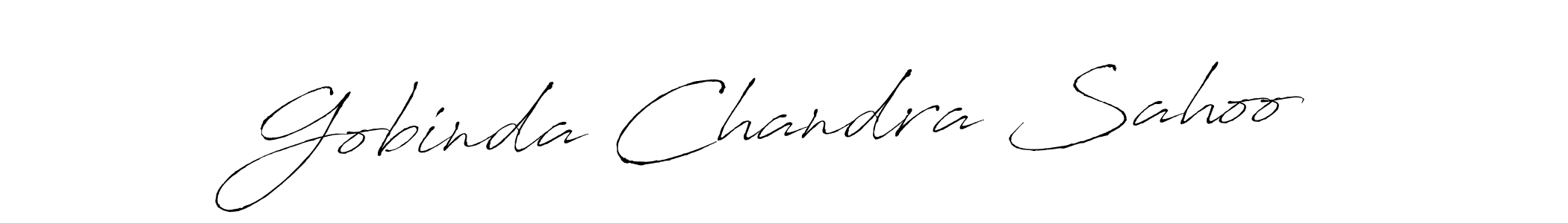 How to make Gobinda Chandra Sahoo name signature. Use Antro_Vectra style for creating short signs online. This is the latest handwritten sign. Gobinda Chandra Sahoo signature style 6 images and pictures png