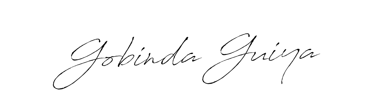 How to make Gobinda Guiya signature? Antro_Vectra is a professional autograph style. Create handwritten signature for Gobinda Guiya name. Gobinda Guiya signature style 6 images and pictures png