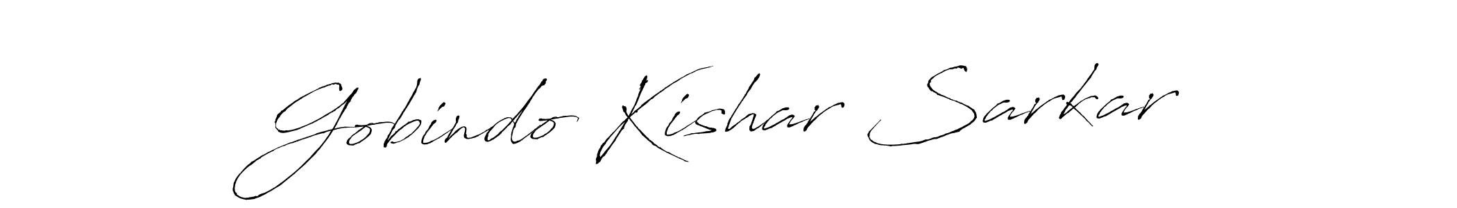 Gobindo Kishar Sarkar stylish signature style. Best Handwritten Sign (Antro_Vectra) for my name. Handwritten Signature Collection Ideas for my name Gobindo Kishar Sarkar. Gobindo Kishar Sarkar signature style 6 images and pictures png