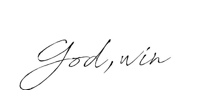 Create a beautiful signature design for name God,win. With this signature (Antro_Vectra) fonts, you can make a handwritten signature for free. God,win signature style 6 images and pictures png