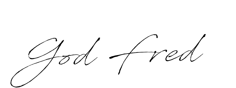 Make a beautiful signature design for name God Fred. With this signature (Antro_Vectra) style, you can create a handwritten signature for free. God Fred signature style 6 images and pictures png