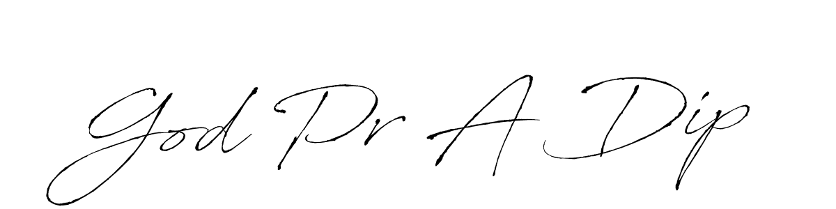 Make a beautiful signature design for name God Pr A Dip. With this signature (Antro_Vectra) style, you can create a handwritten signature for free. God Pr A Dip signature style 6 images and pictures png