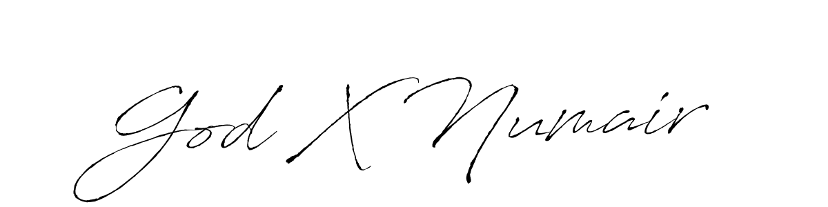 Create a beautiful signature design for name God X Numair. With this signature (Antro_Vectra) fonts, you can make a handwritten signature for free. God X Numair signature style 6 images and pictures png