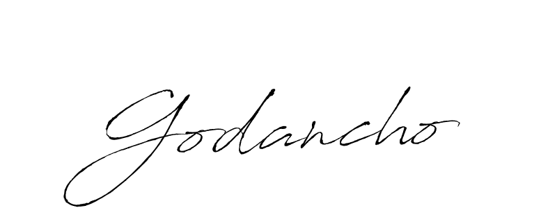 How to make Godancho signature? Antro_Vectra is a professional autograph style. Create handwritten signature for Godancho name. Godancho signature style 6 images and pictures png