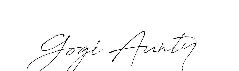 How to make Gogi Aunty signature? Antro_Vectra is a professional autograph style. Create handwritten signature for Gogi Aunty name. Gogi Aunty signature style 6 images and pictures png