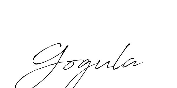 Make a beautiful signature design for name Gogula. With this signature (Antro_Vectra) style, you can create a handwritten signature for free. Gogula signature style 6 images and pictures png
