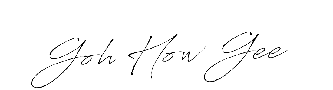 Goh How Gee stylish signature style. Best Handwritten Sign (Antro_Vectra) for my name. Handwritten Signature Collection Ideas for my name Goh How Gee. Goh How Gee signature style 6 images and pictures png