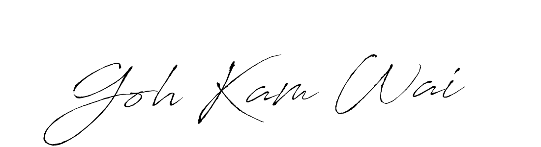 Antro_Vectra is a professional signature style that is perfect for those who want to add a touch of class to their signature. It is also a great choice for those who want to make their signature more unique. Get Goh Kam Wai name to fancy signature for free. Goh Kam Wai signature style 6 images and pictures png