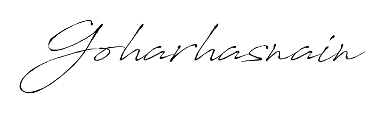 Get inspired by this graceful Antro_Vectra signature style for name Goharhasnain. Smooth loops and balanced proportions for everyday use. Goharhasnain signature style 6 images and pictures png