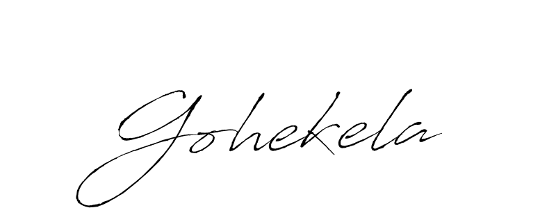 Make a beautiful signature design for name Gohekela. With this signature (Antro_Vectra) style, you can create a handwritten signature for free. Gohekela signature style 6 images and pictures png
