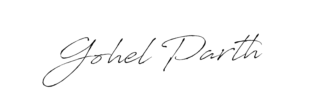 How to make Gohel Parth name signature. Use Antro_Vectra style for creating short signs online. This is the latest handwritten sign. Gohel Parth signature style 6 images and pictures png