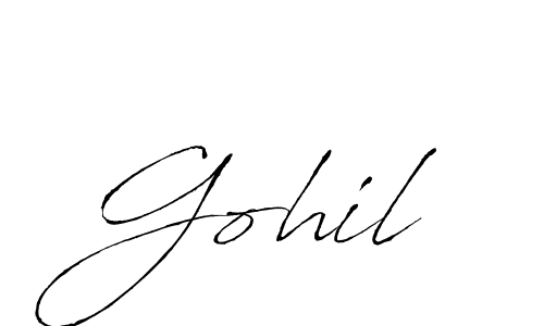 Make a beautiful signature design for name Gohil. With this signature (Antro_Vectra) style, you can create a handwritten signature for free. Gohil signature style 6 images and pictures png