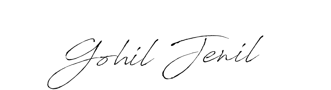 if you are searching for the best signature style for your name Gohil Jenil. so please give up your signature search. here we have designed multiple signature styles  using Antro_Vectra. Gohil Jenil signature style 6 images and pictures png