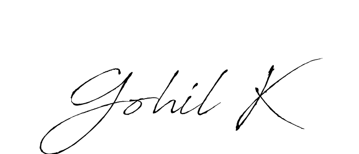 Make a short Gohil K signature style. Manage your documents anywhere anytime using Antro_Vectra. Create and add eSignatures, submit forms, share and send files easily. Gohil K signature style 6 images and pictures png