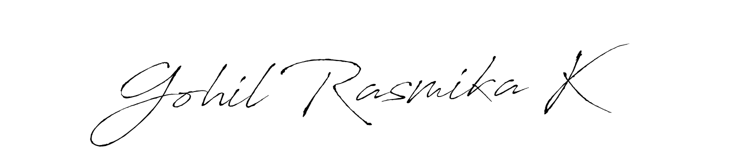 You should practise on your own different ways (Antro_Vectra) to write your name (Gohil Rasmika K) in signature. don't let someone else do it for you. Gohil Rasmika K signature style 6 images and pictures png