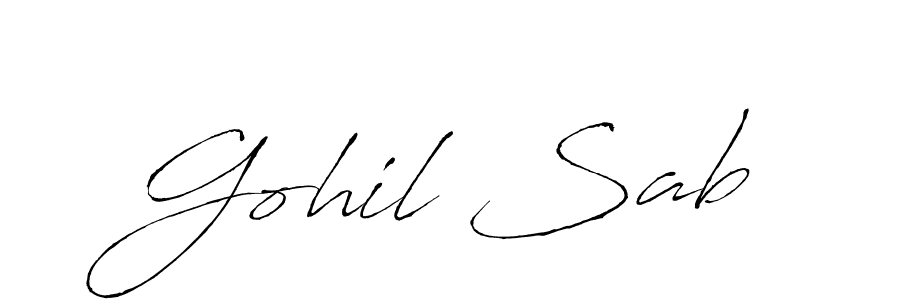 How to make Gohil Sab name signature. Use Antro_Vectra style for creating short signs online. This is the latest handwritten sign. Gohil Sab signature style 6 images and pictures png