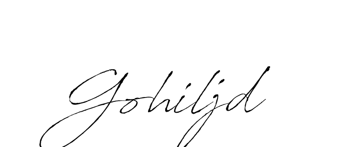 Use a signature maker to create a handwritten signature online. With this signature software, you can design (Antro_Vectra) your own signature for name Gohiljd. Gohiljd signature style 6 images and pictures png