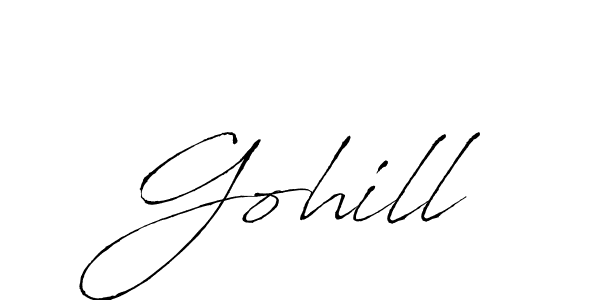 You should practise on your own different ways (Antro_Vectra) to write your name (Gohill) in signature. don't let someone else do it for you. Gohill signature style 6 images and pictures png
