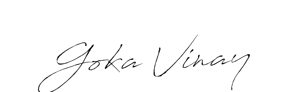 Antro_Vectra is a professional signature style that is perfect for those who want to add a touch of class to their signature. It is also a great choice for those who want to make their signature more unique. Get Goka Vinay name to fancy signature for free. Goka Vinay signature style 6 images and pictures png