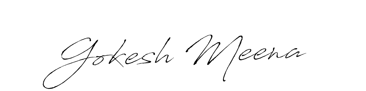 if you are searching for the best signature style for your name Gokesh Meena. so please give up your signature search. here we have designed multiple signature styles  using Antro_Vectra. Gokesh Meena signature style 6 images and pictures png
