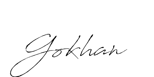 Gokhan stylish signature style. Best Handwritten Sign (Antro_Vectra) for my name. Handwritten Signature Collection Ideas for my name Gokhan. Gokhan signature style 6 images and pictures png