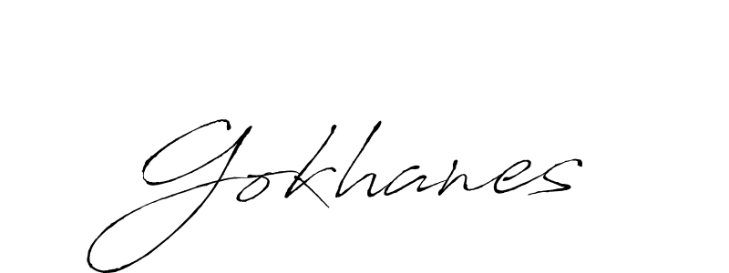 Create a beautiful signature design for name Gokhanes. With this signature (Antro_Vectra) fonts, you can make a handwritten signature for free. Gokhanes signature style 6 images and pictures png