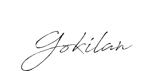 How to make Gokilan name signature. Use Antro_Vectra style for creating short signs online. This is the latest handwritten sign. Gokilan signature style 6 images and pictures png