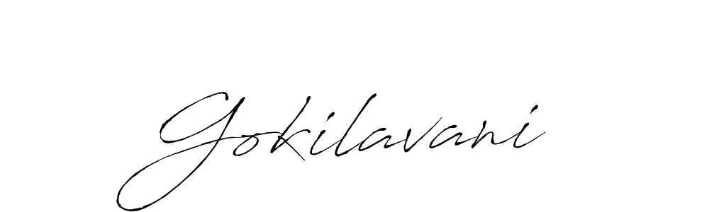 Design your own signature with our free online signature maker. With this signature software, you can create a handwritten (Antro_Vectra) signature for name Gokilavani. Gokilavani signature style 6 images and pictures png