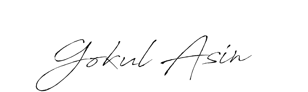 Gokul Asin stylish signature style. Best Handwritten Sign (Antro_Vectra) for my name. Handwritten Signature Collection Ideas for my name Gokul Asin. Gokul Asin signature style 6 images and pictures png